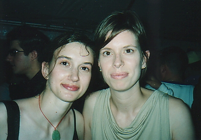 Christine Moritz and DJ Betynka following
 Christine's Oct. 30, 2004 set at Five